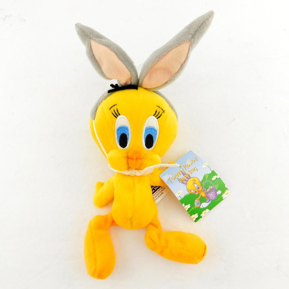 NWT EASTER Bunny TWEETY BIRD Warner Bros. Exclusive Bean Bag Plush 1998